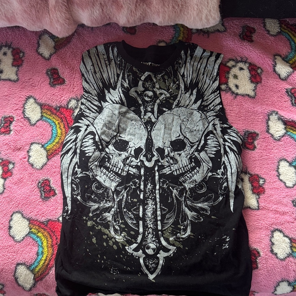Hot Topic Black Skull Graphic Tank Top